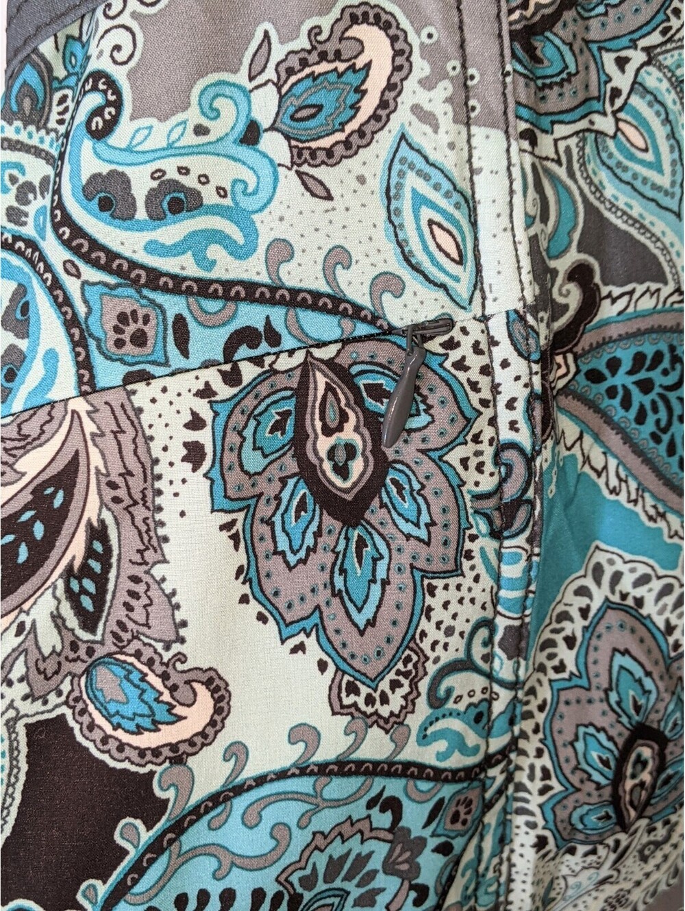 Athleta Womens Pack Everywhere Halter Dress Teal/Blk/Gray Paisley w/ Pocket Sz 6 - Picture 2 of 8